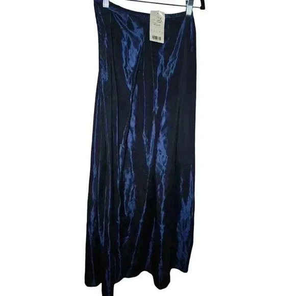 Ralph Lauren Women's Midnight Blue Satin Skirt Vintage Size 2 - New with Tags! - Picture 4 of 16